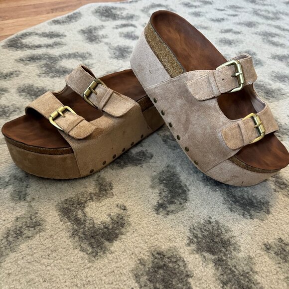 Platform Sandals with Double Buckle - Picture 4 of 4